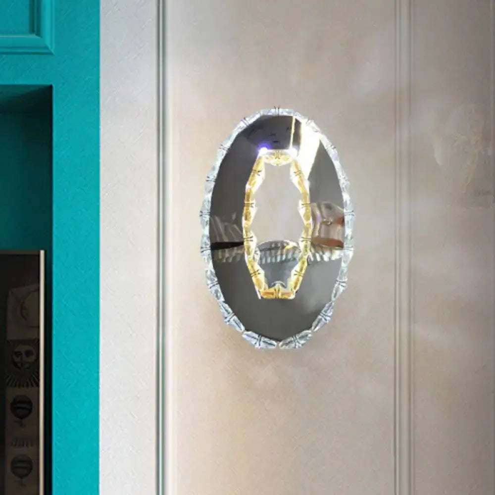 Chrome Crystal Oval Light