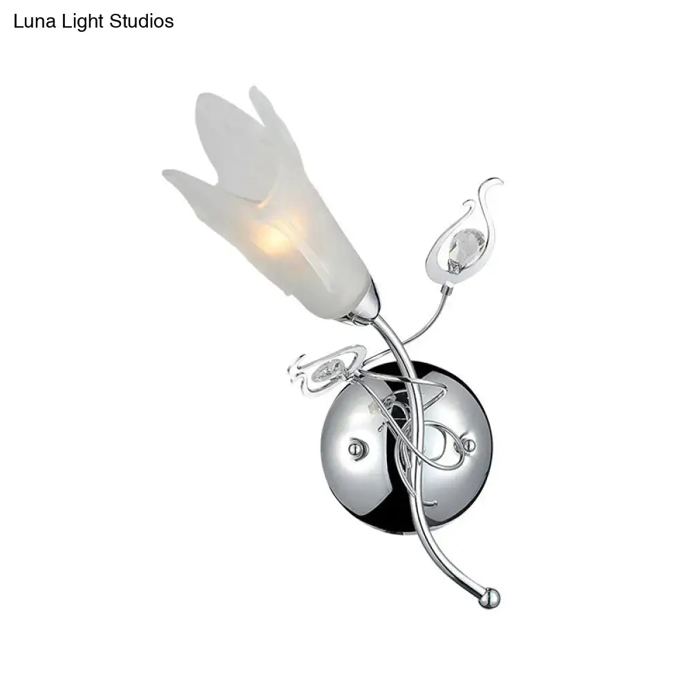 Chrome Opal Glass Sconce
