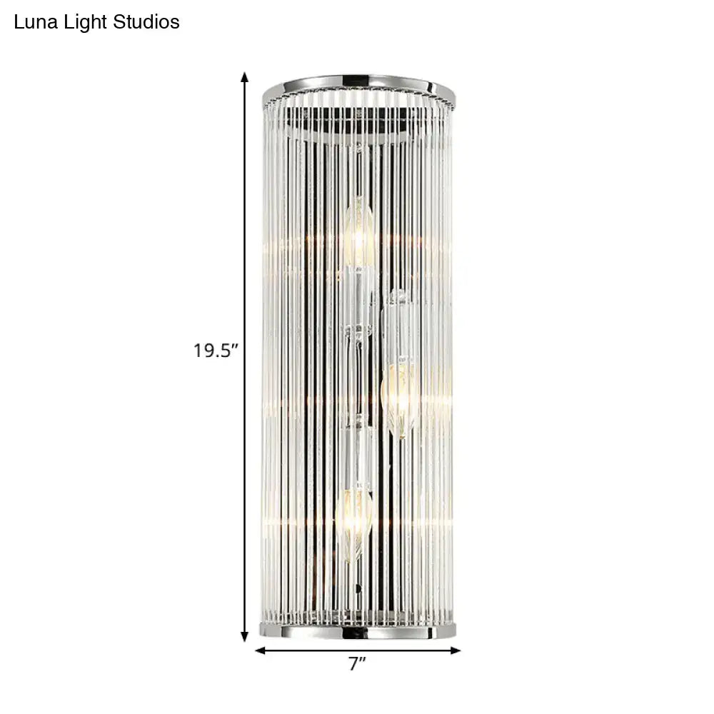 Chrome Crystal Tube Sconce