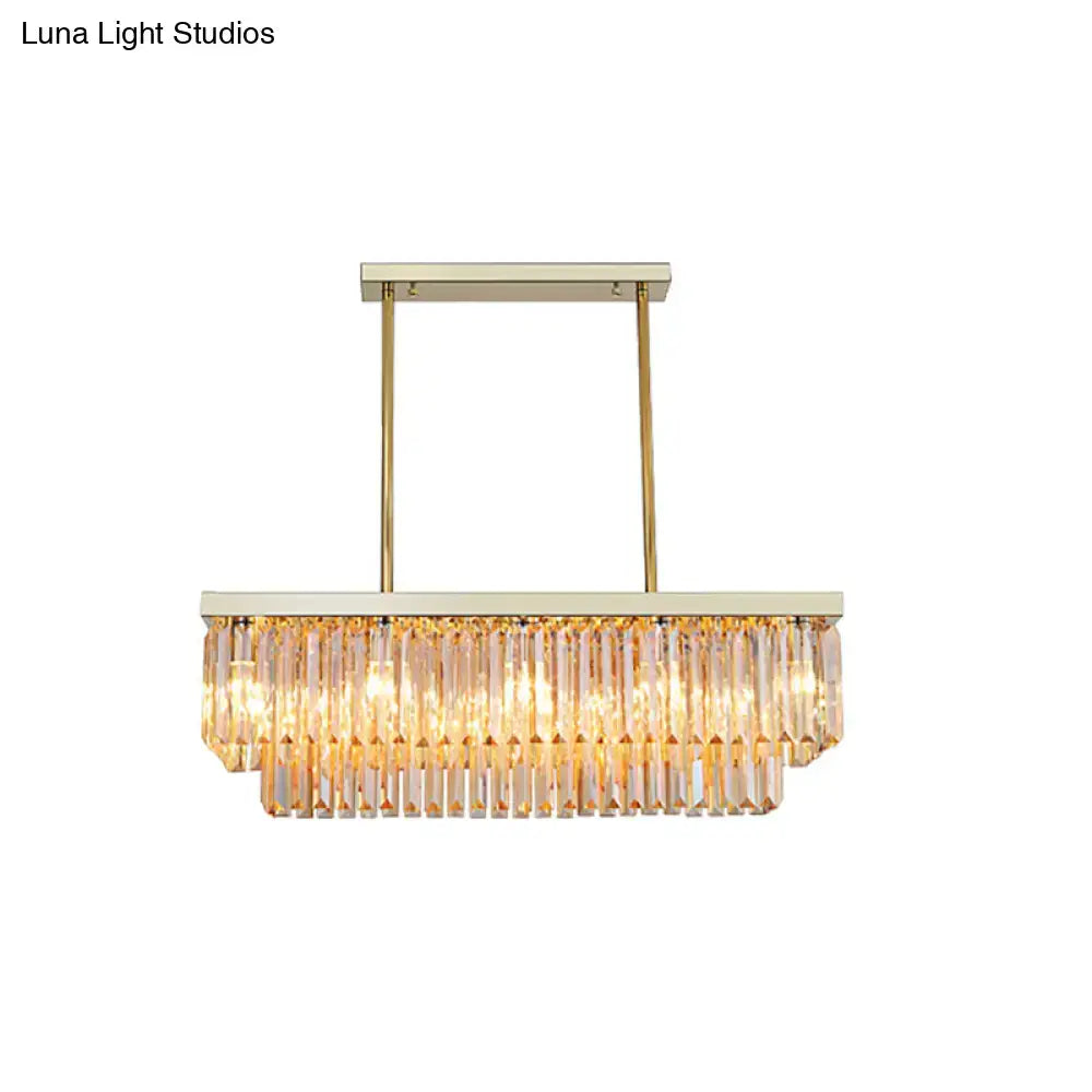 Clear Amber Crystal Chandelier