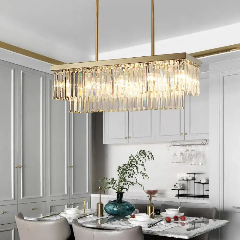 Clear Amber Crystal Chandelier