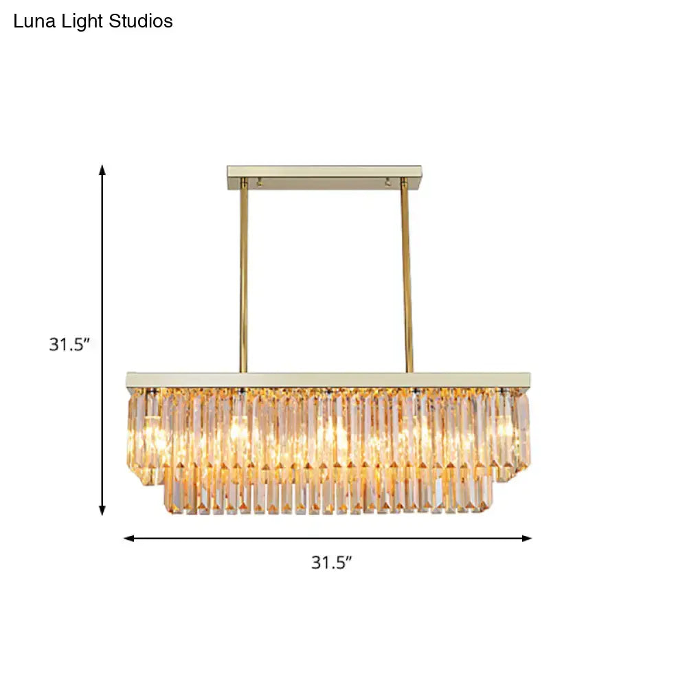 Clear Amber Crystal Chandelier