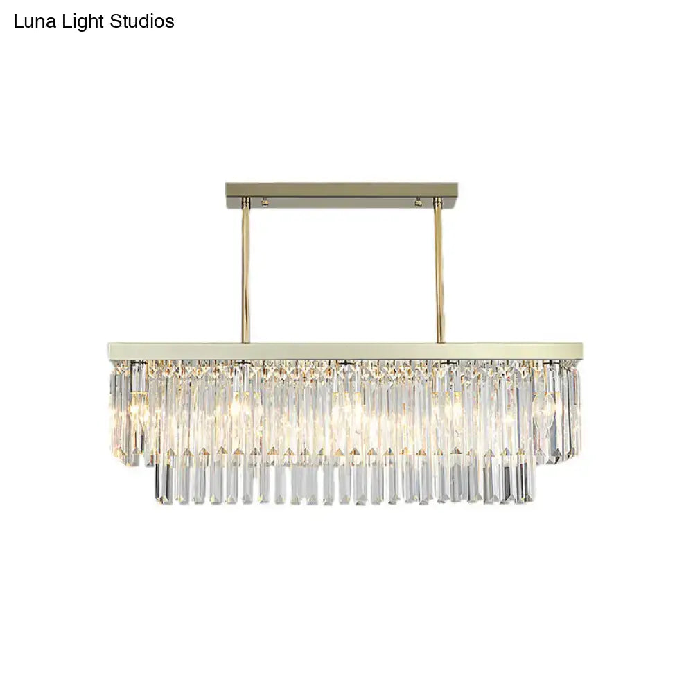 Clear Amber Crystal Chandelier