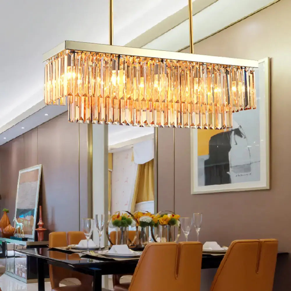 Clear Amber Crystal Chandelier