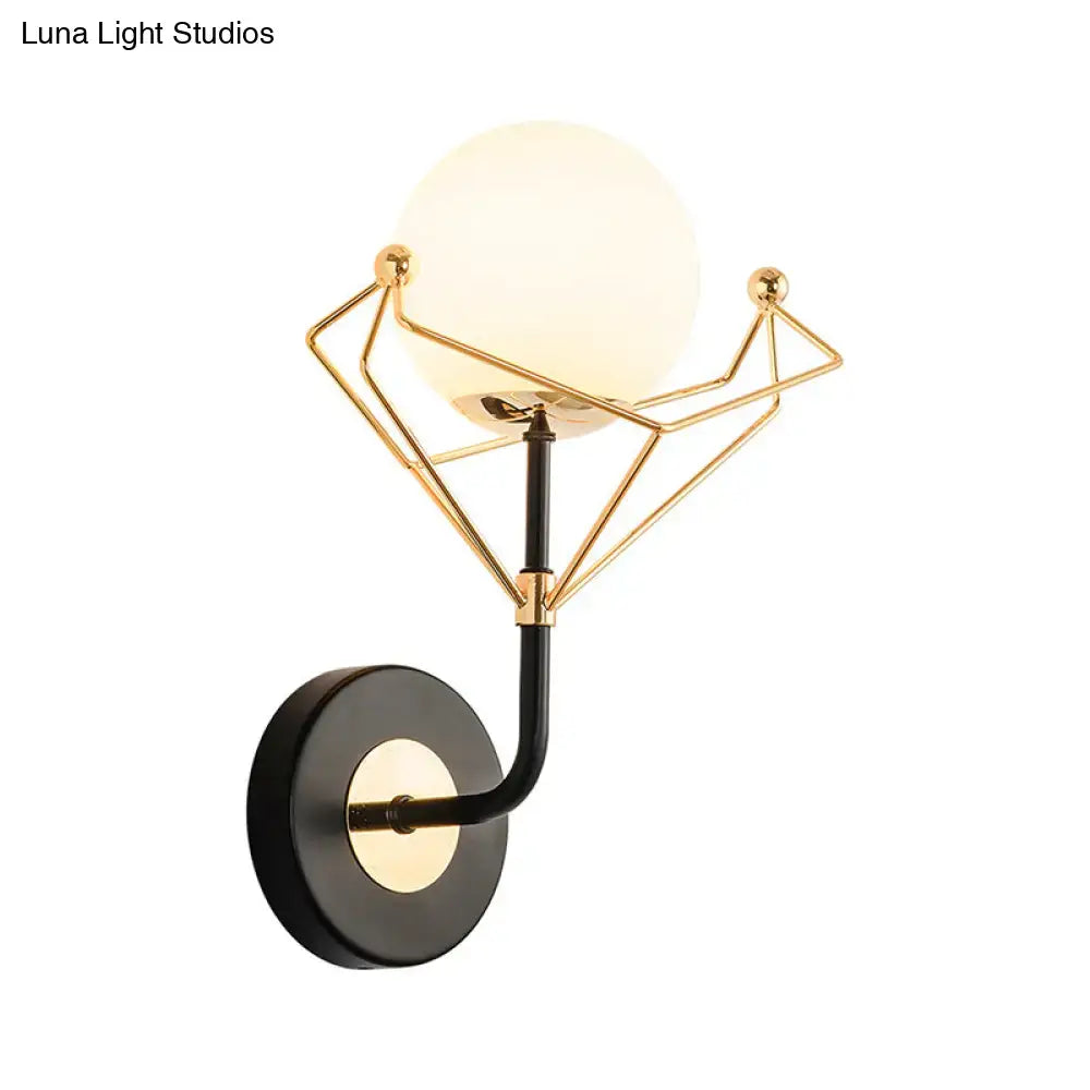 Gold Glass Orb Sconce