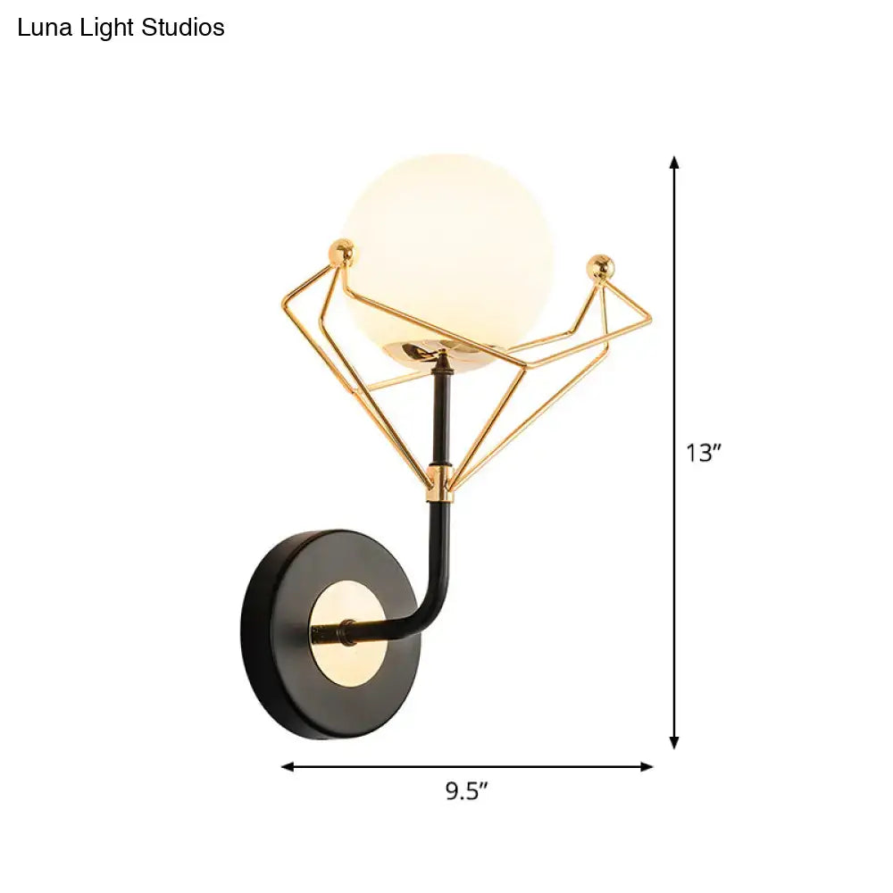 Gold Glass Orb Sconce