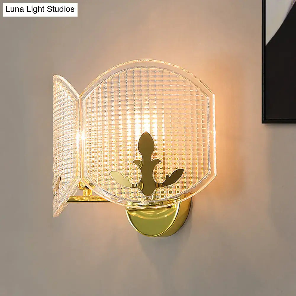 Gold Arc Glass Wall Sconce