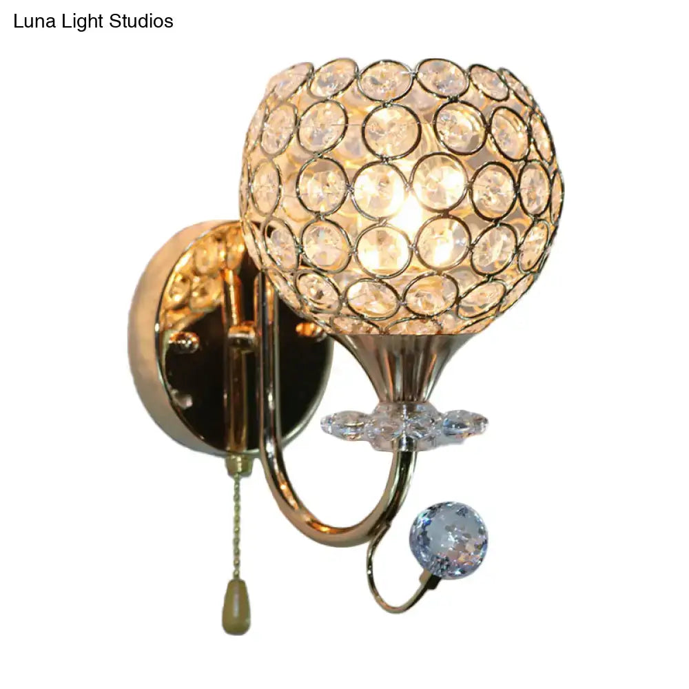 Gold Beveled Glass Globe Sconce