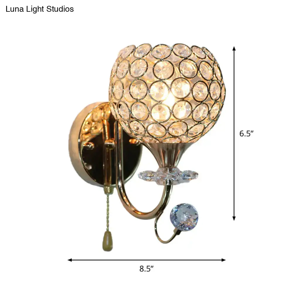 Gold Beveled Glass Globe Sconce
