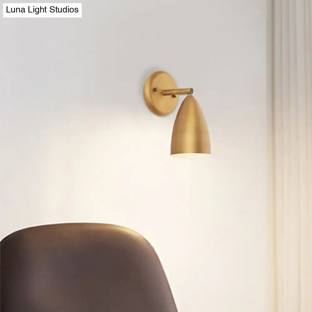 Gold Conical Elongated Dome Lamp