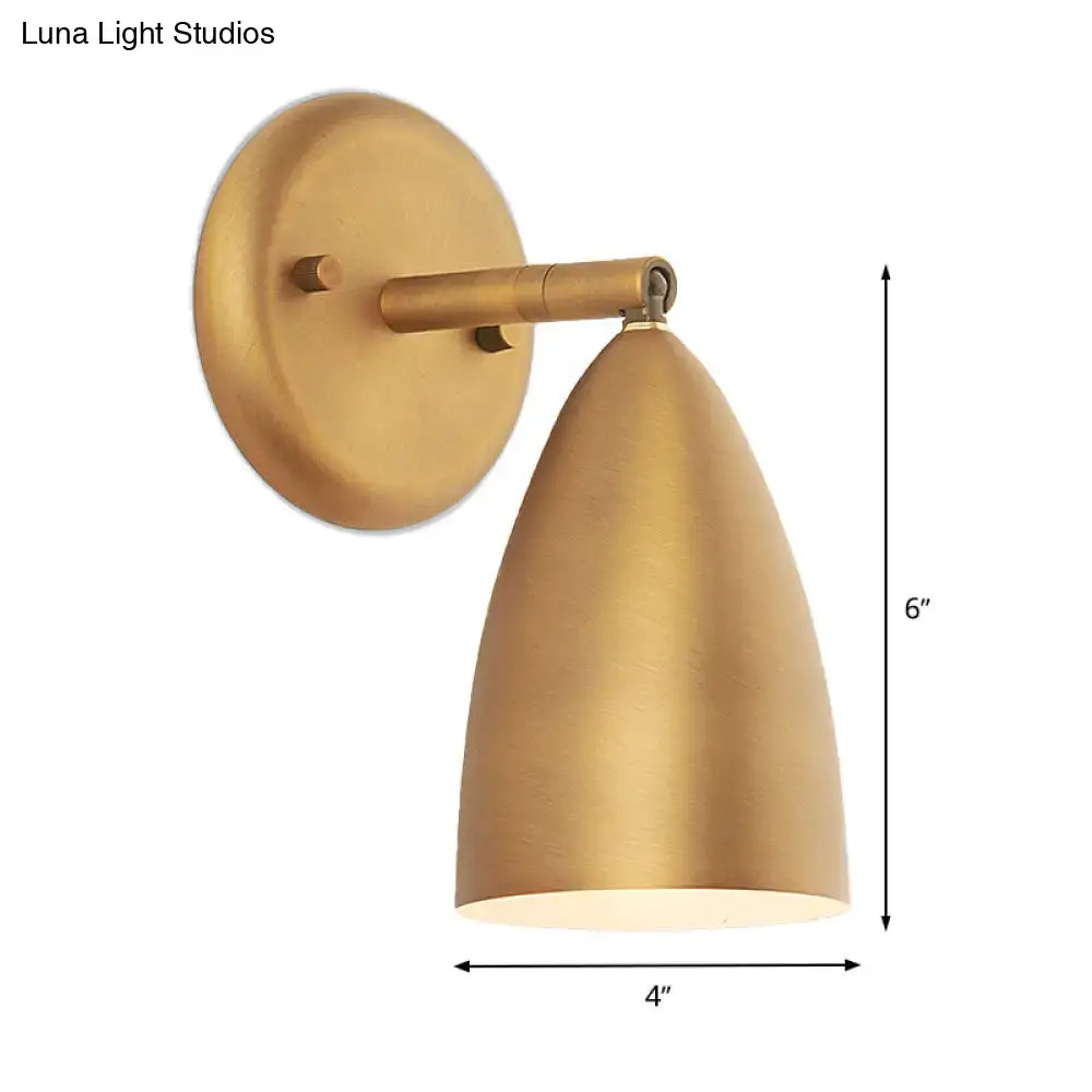 Gold Conical Elongated Dome Lamp