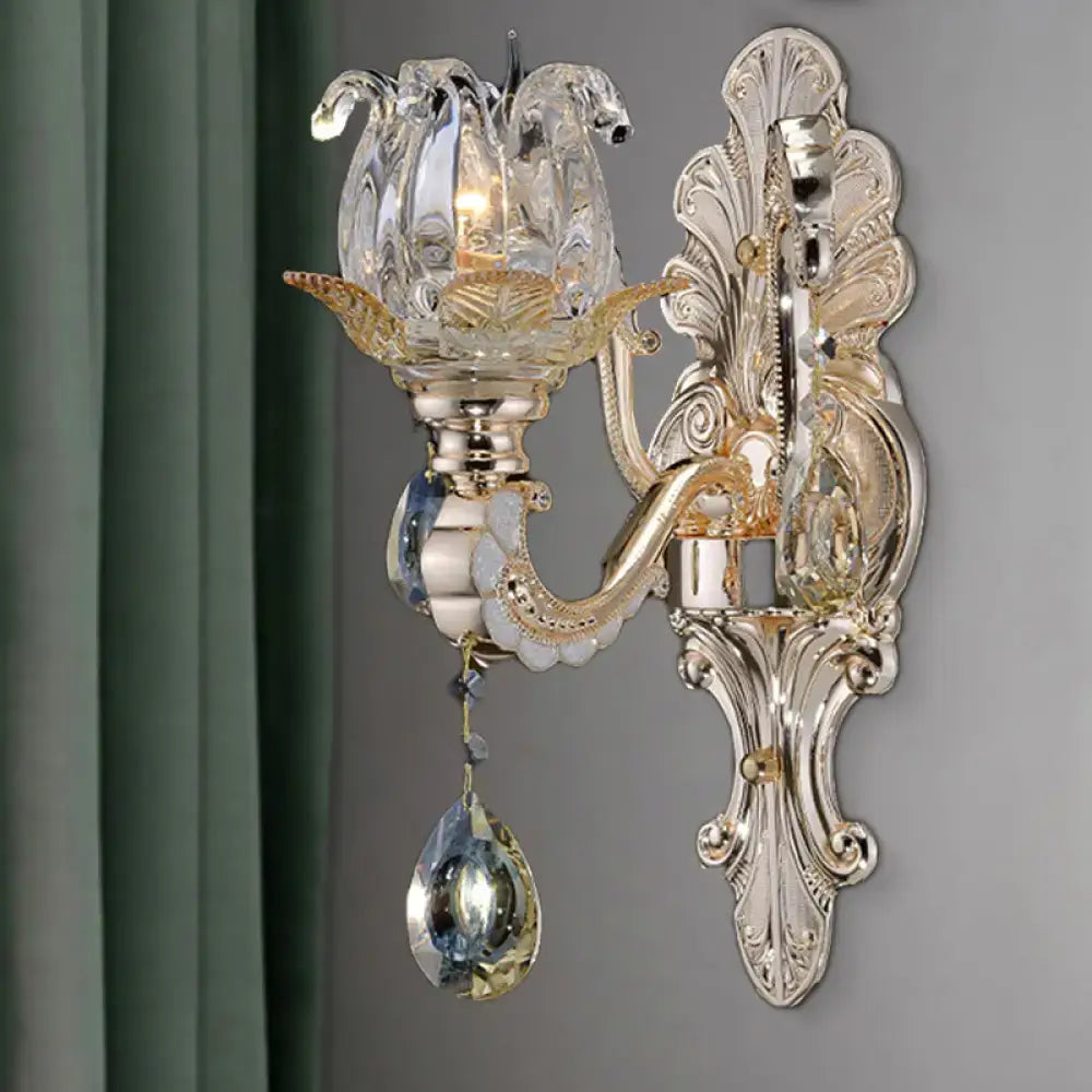 Gold Crystal Drop Lamp