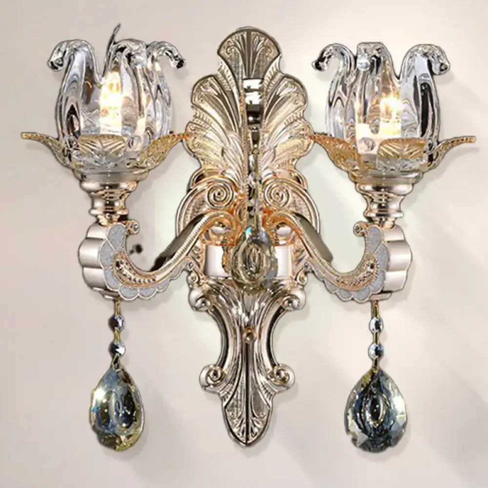 Gold Crystal Drop Lamp