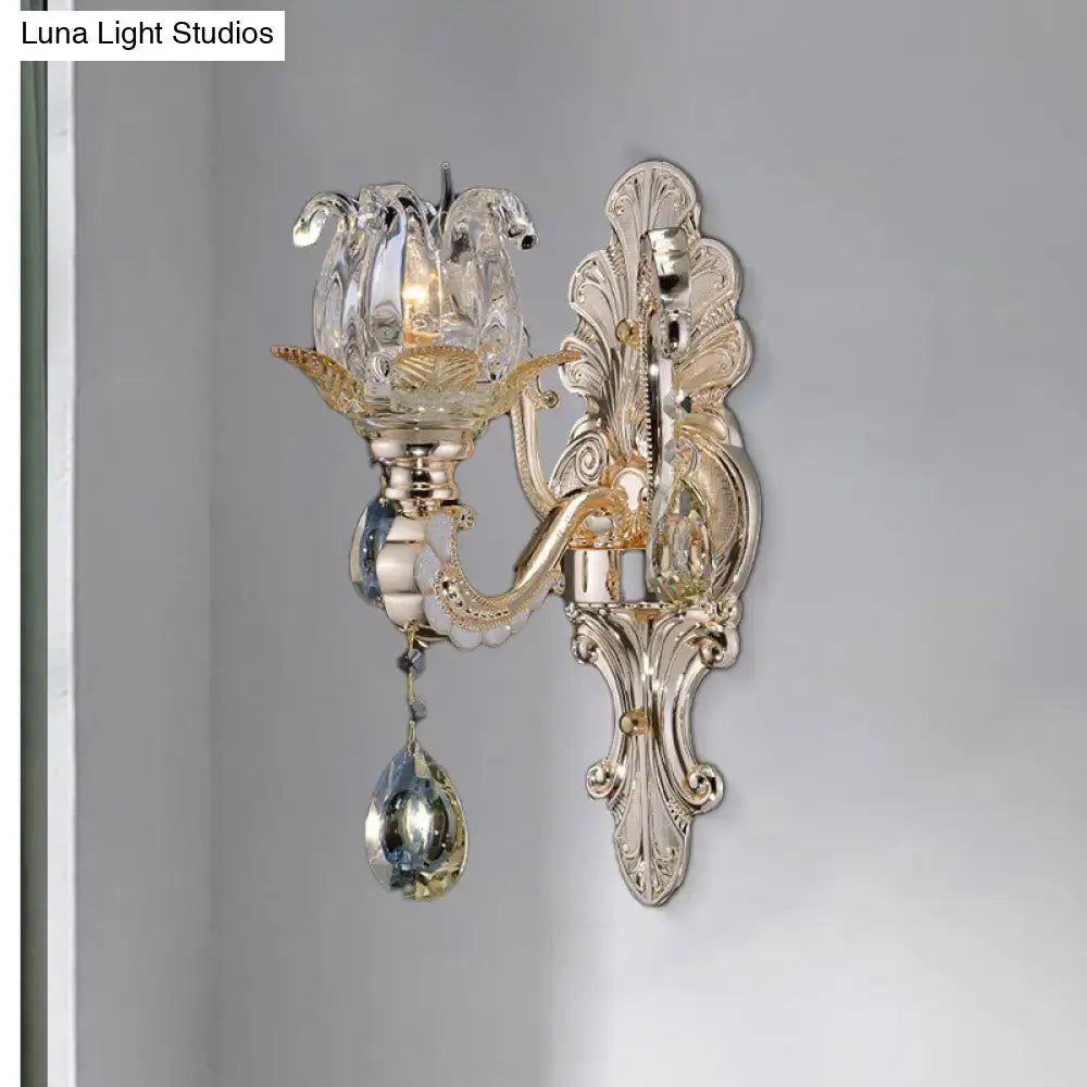 Gold Crystal Drop Lamp