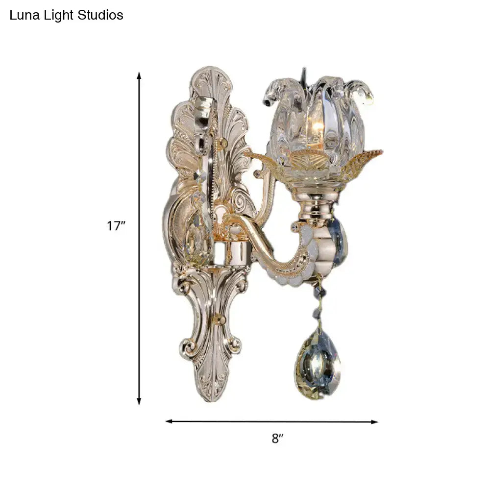 Gold Crystal Drop Lamp
