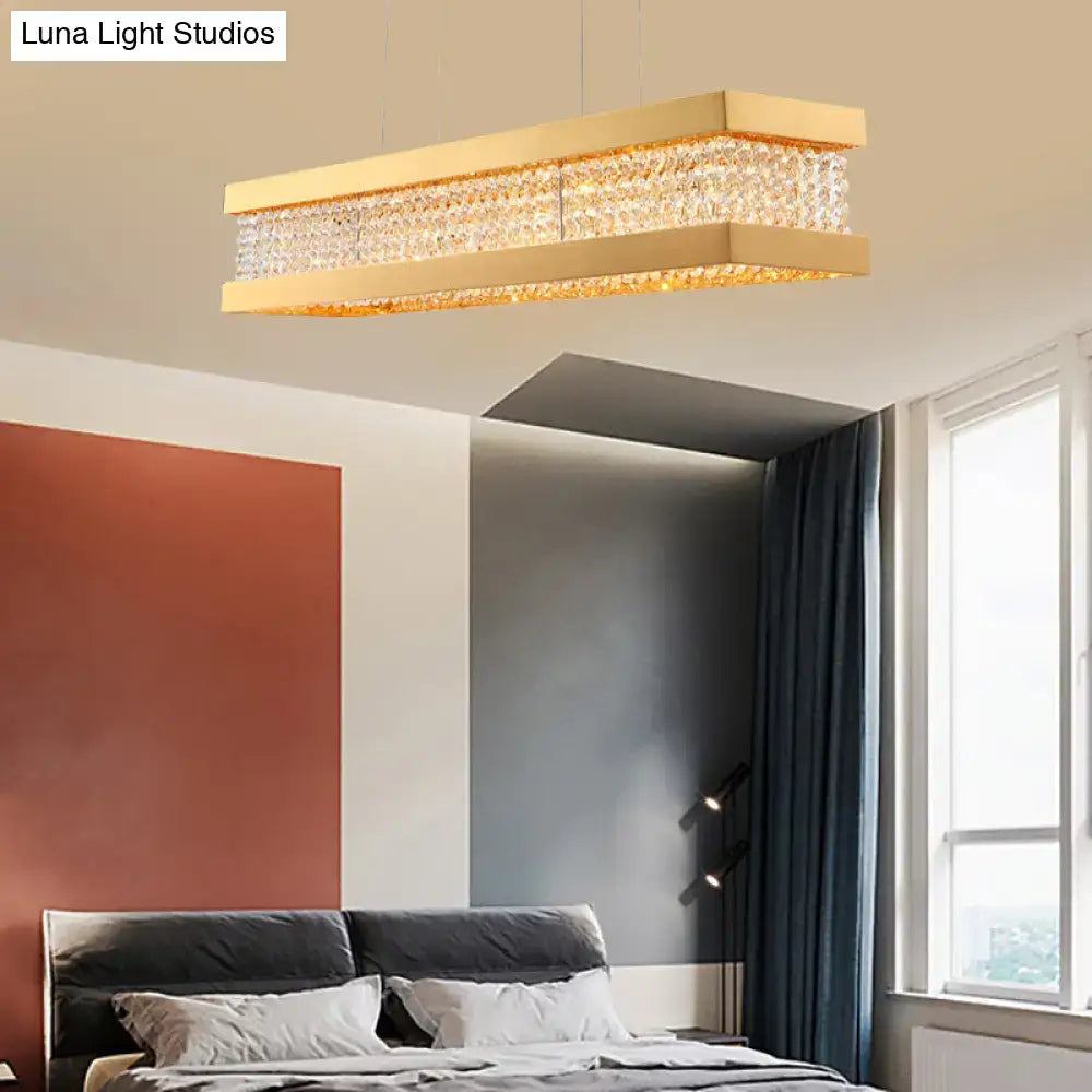 Gold Crystal LED Island Light