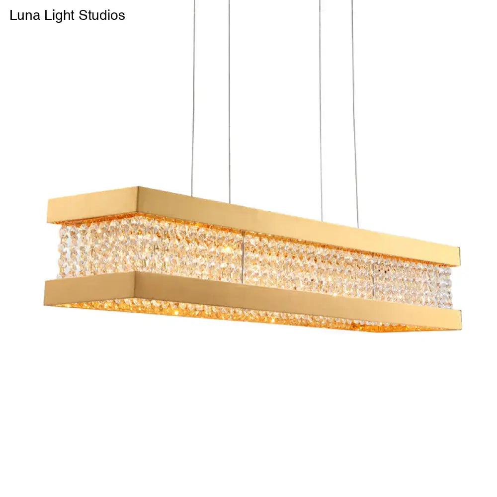 Gold Crystal LED Island Light