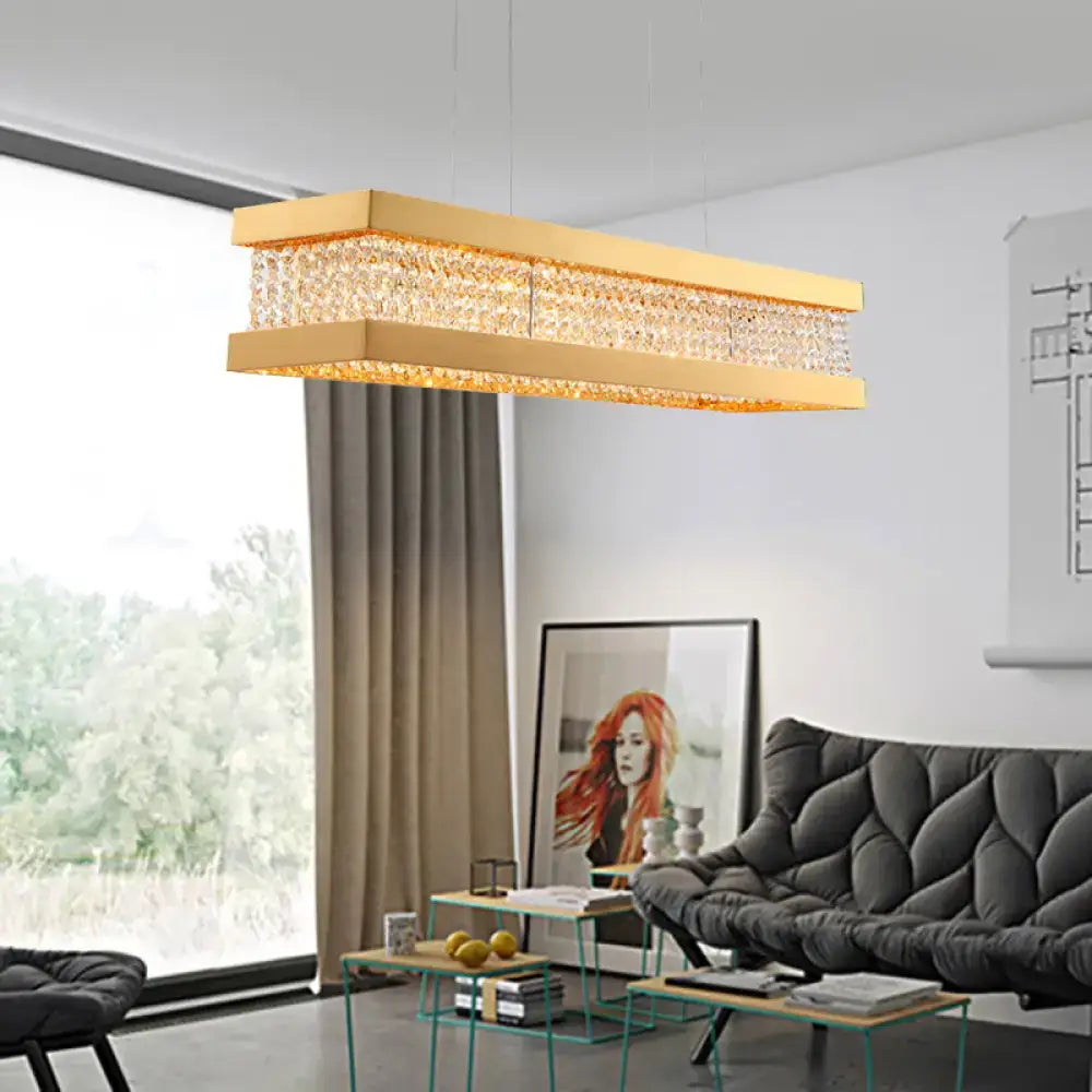 Gold Crystal LED Island Light