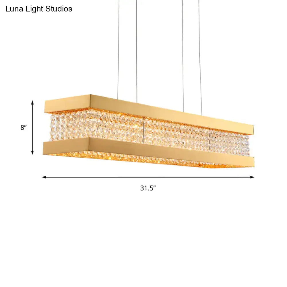 Gold Crystal LED Island Light