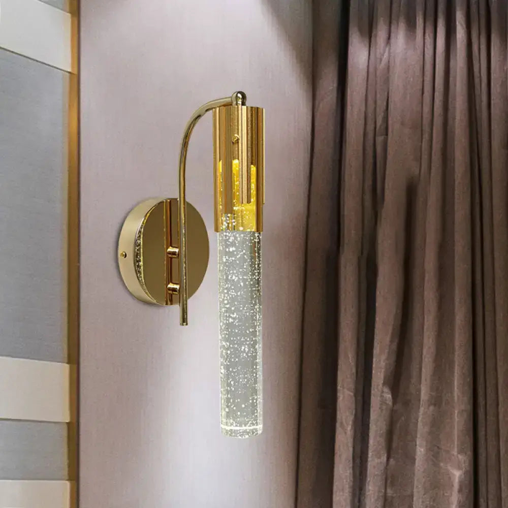 Gold Crystal LED Compact Wall Sconce