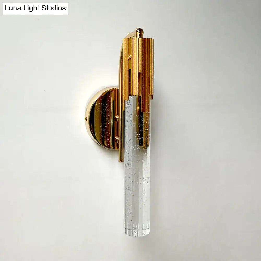 Gold Crystal LED Compact Wall Sconce