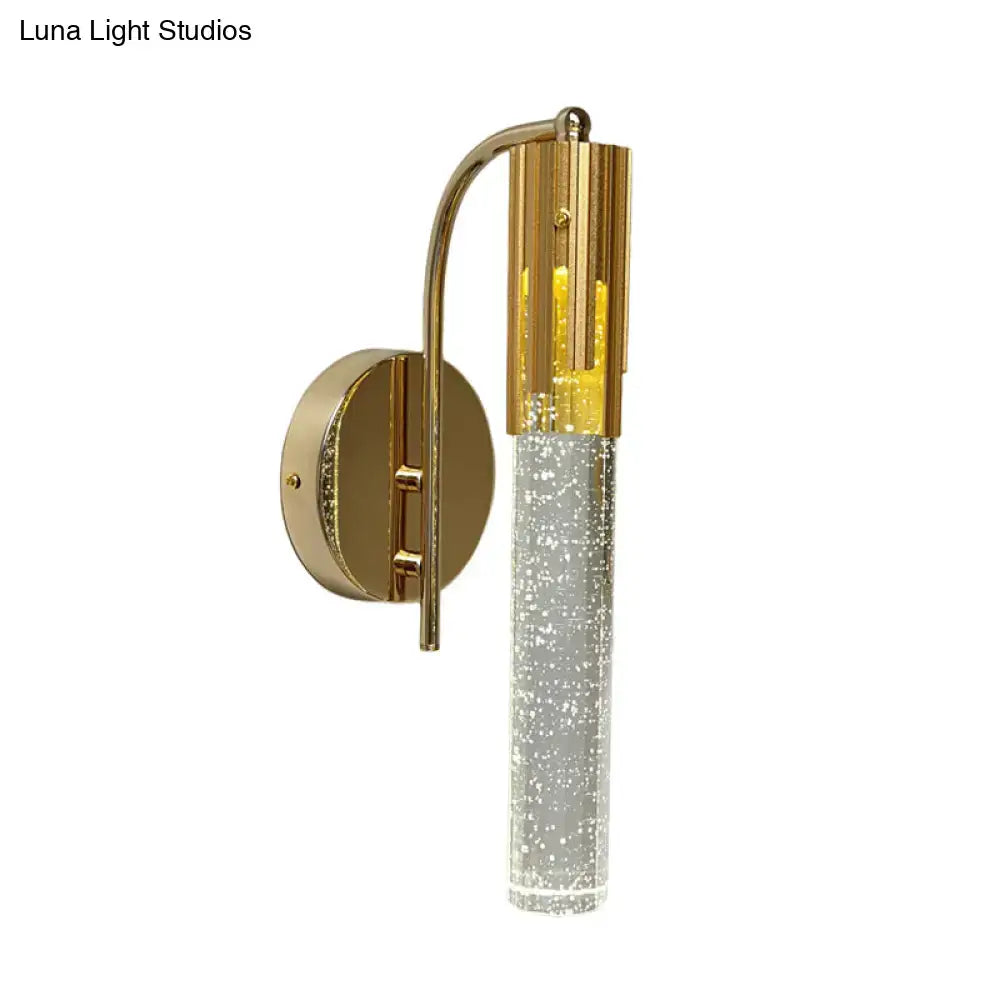 Gold Crystal LED Compact Wall Sconce