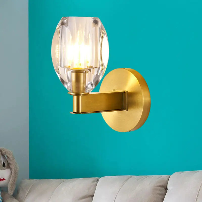 Gold Crystal Ball Wall Light