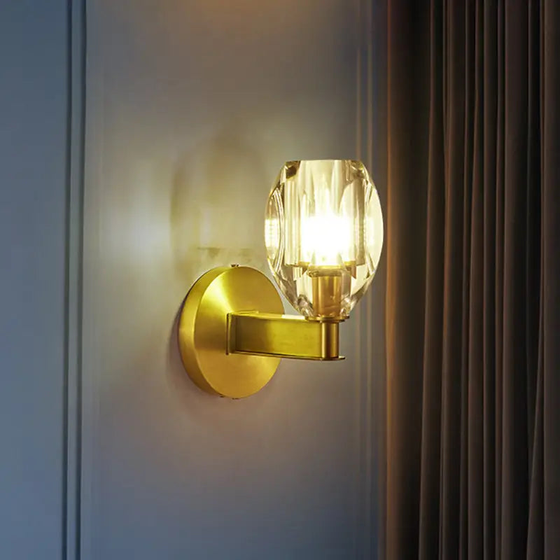 Gold Crystal Ball Wall Light