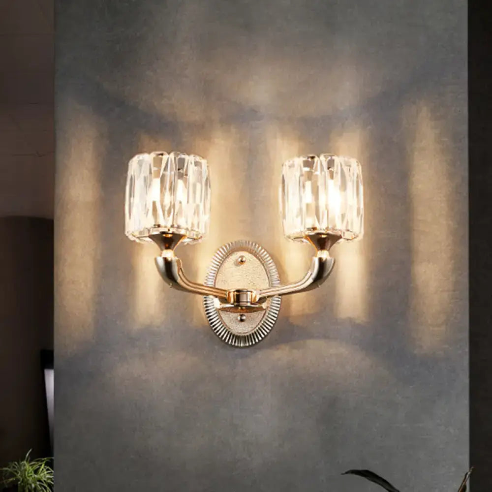 Gold Crystal 2-Light Wall Lamp