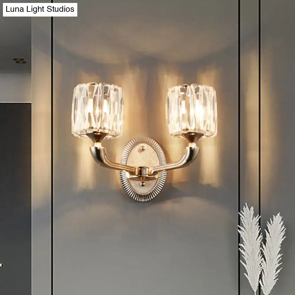 Gold Crystal 2-Light Wall Lamp
