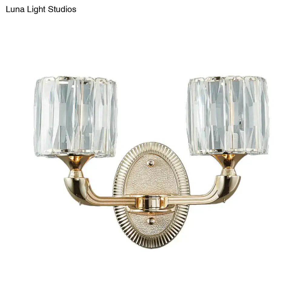 Gold Crystal 2-Light Wall Lamp