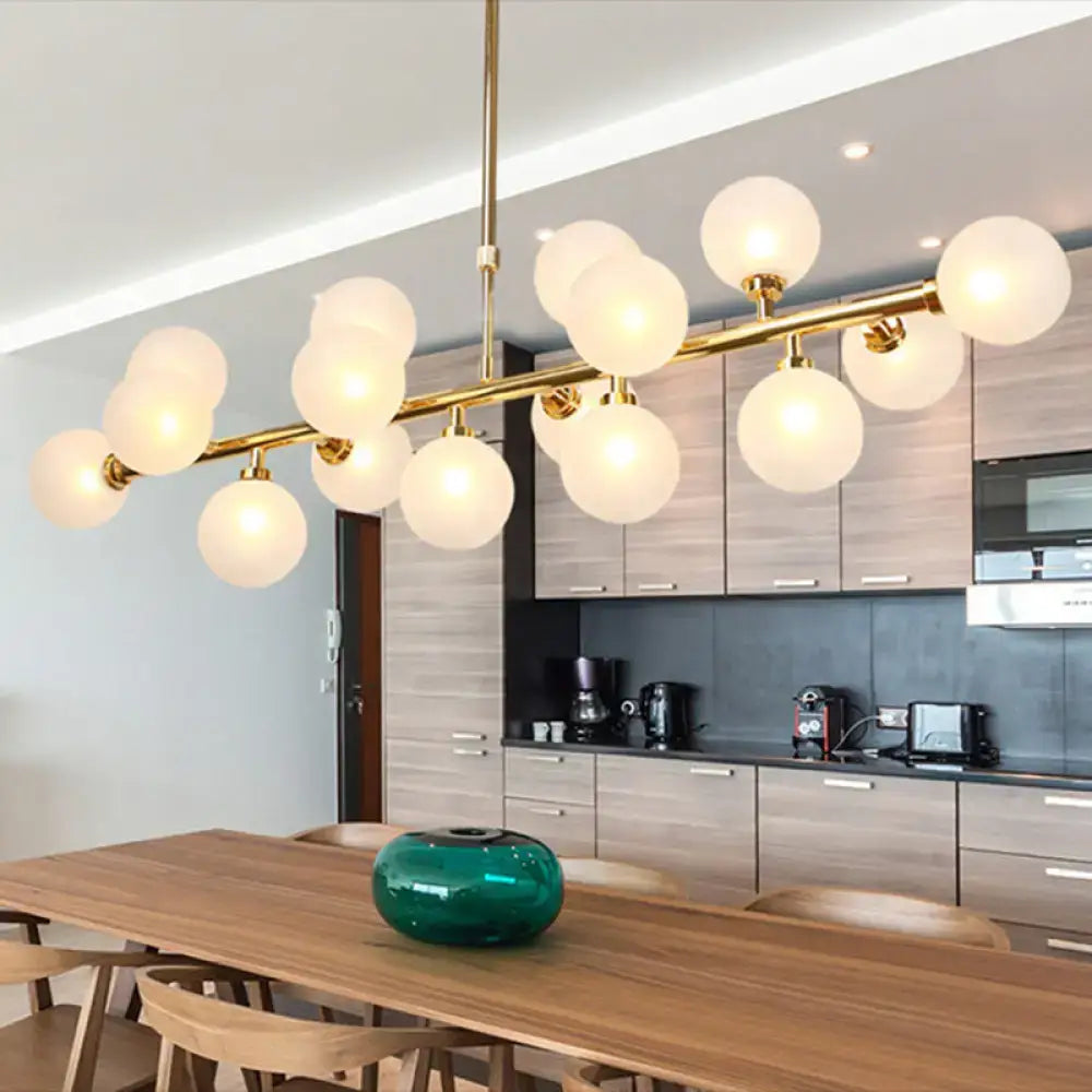 Gold Opal Flush Chandelier