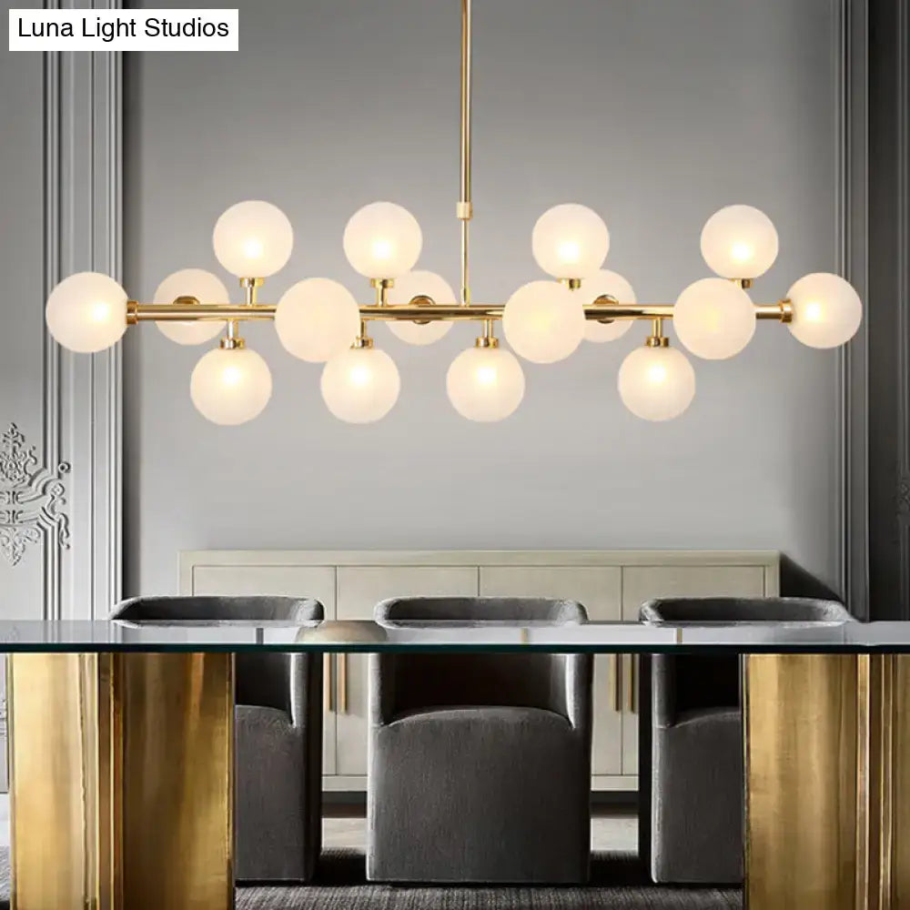 Gold Opal Flush Chandelier