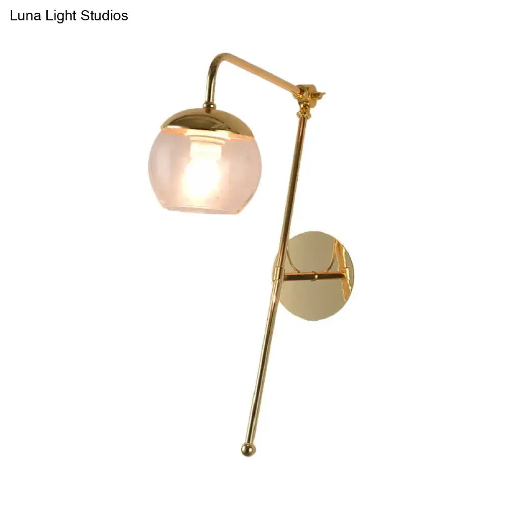 Gold Gooseneck Glass Sconce