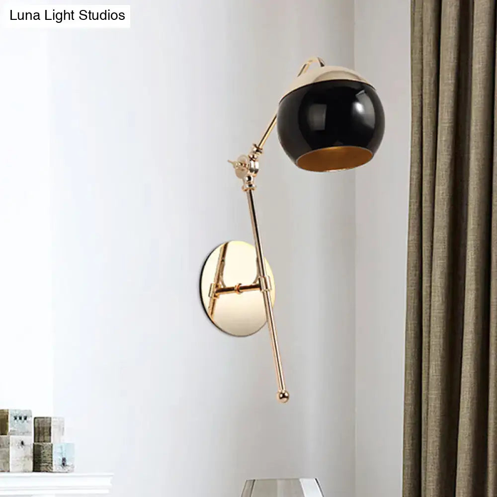 Gold Gooseneck Glass Sconce