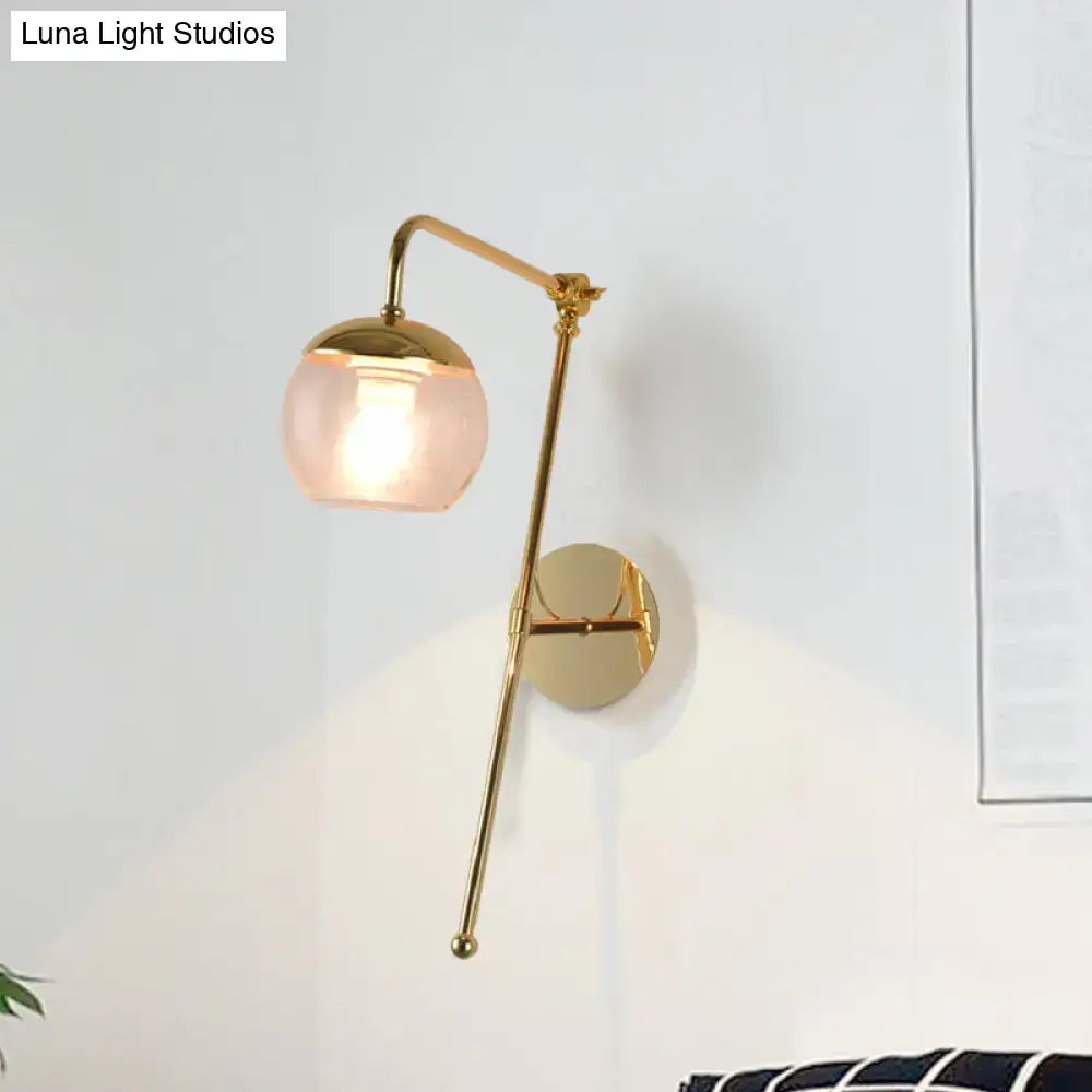 Gold Gooseneck Glass Sconce
