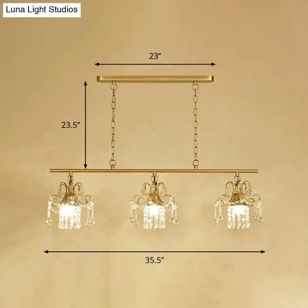 Gold Scroll Island Chandelier