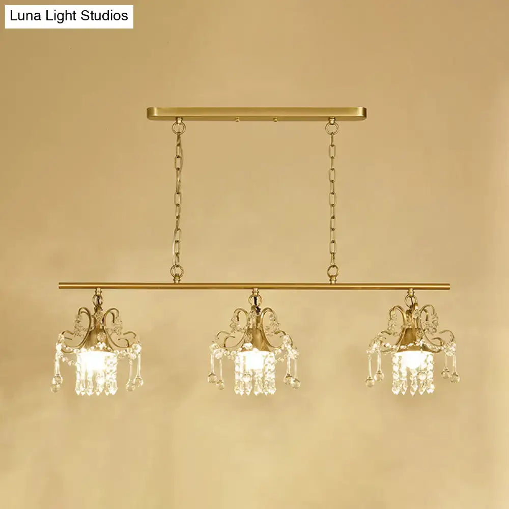 Gold Scroll Island Chandelier