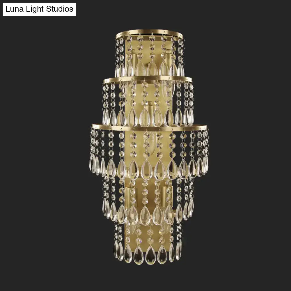 Gold Layered Crystal Lamp