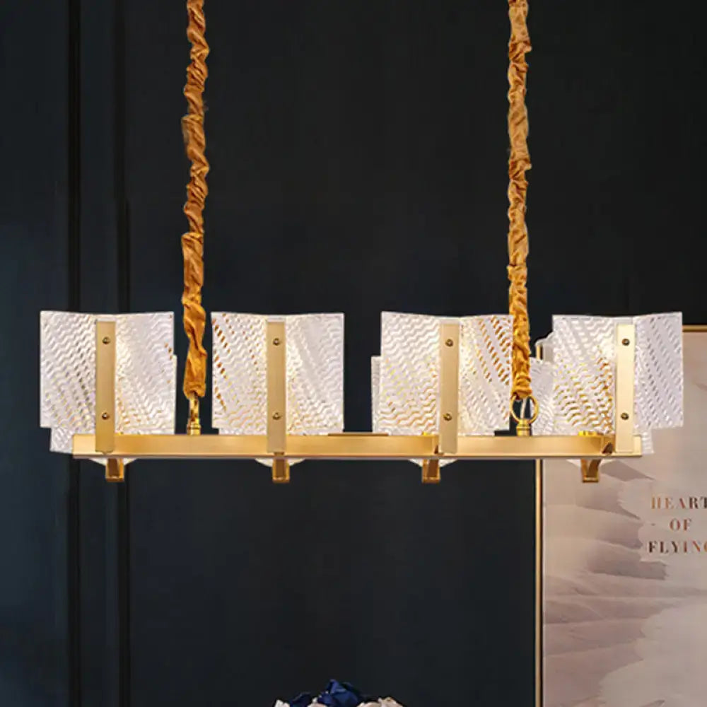 Gold Linear Glass Chandelier