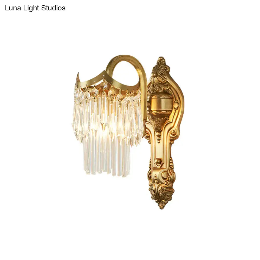 Gold Prism Wall Lamp Gooseneck Adjustable Arm