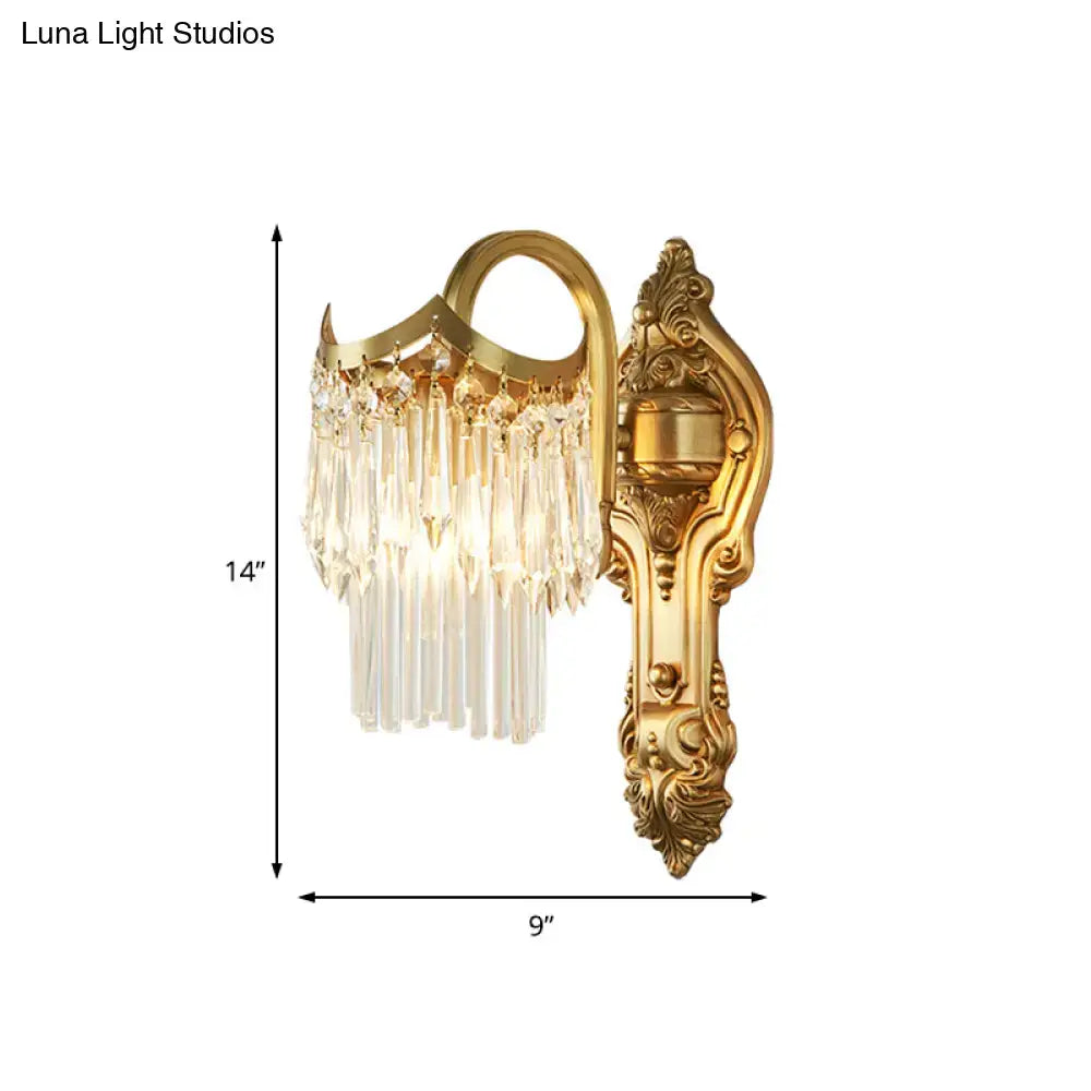Gold Prism Wall Lamp Gooseneck Adjustable Arm