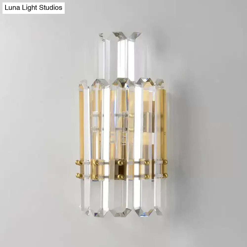 Gold Crystal Dual-Tiered Dining Wall Sconce