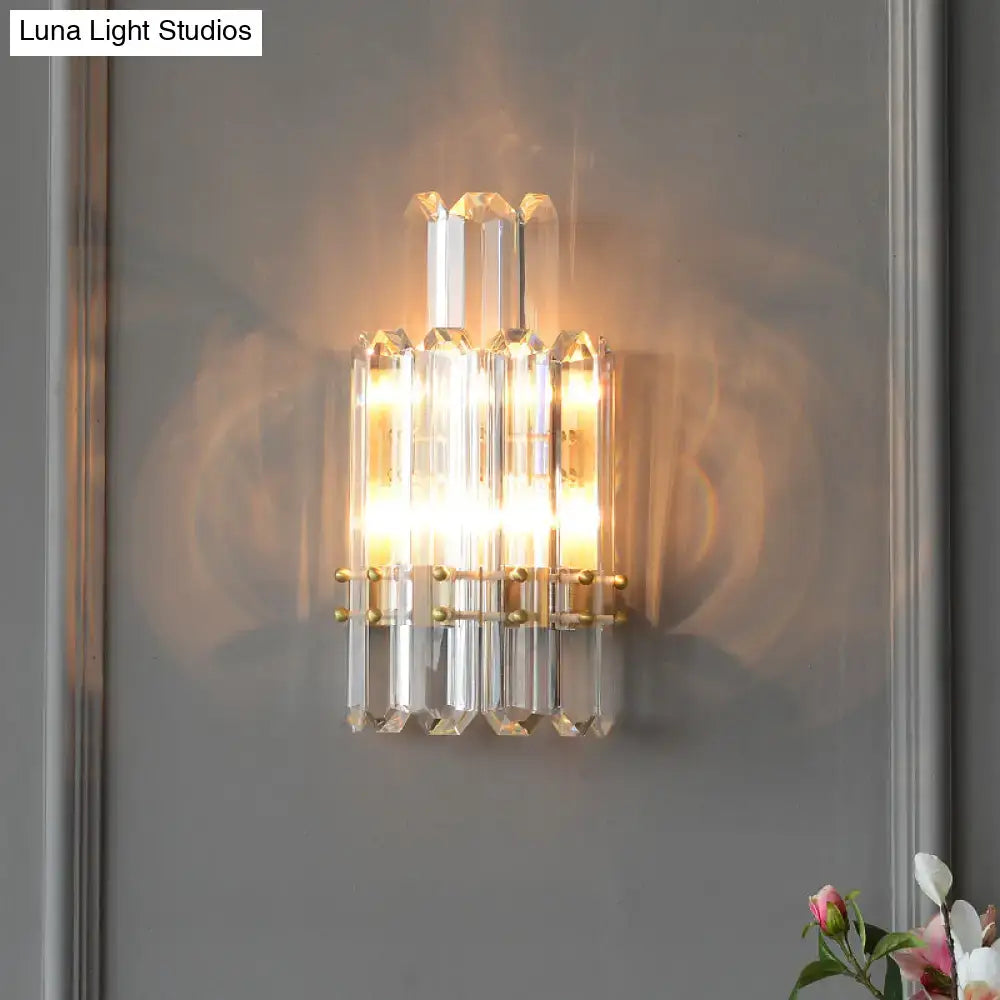 Gold Crystal Dual-Tiered Dining Wall Sconce