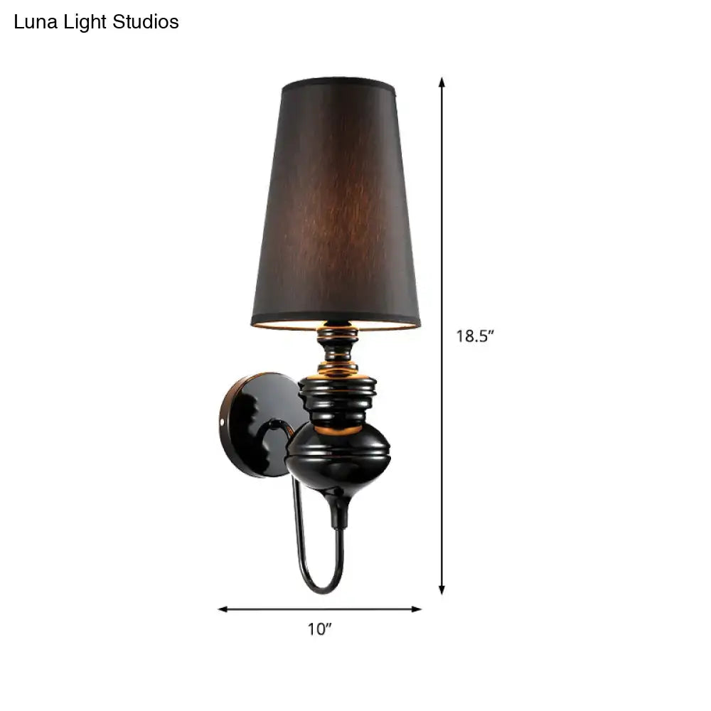 Matte Black Fabric Sconce Four Finish Options