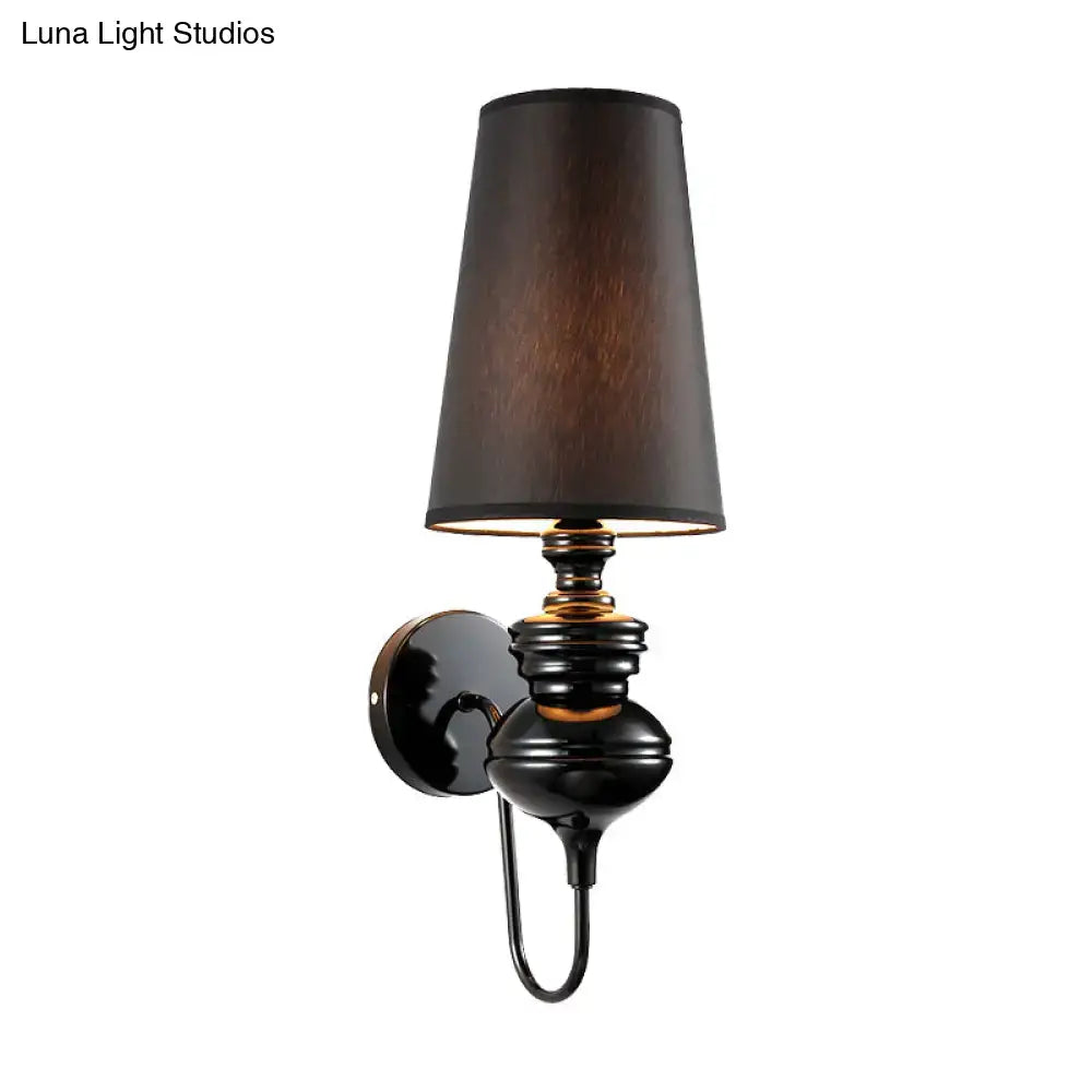 Matte Black Fabric Sconce Four Finish Options