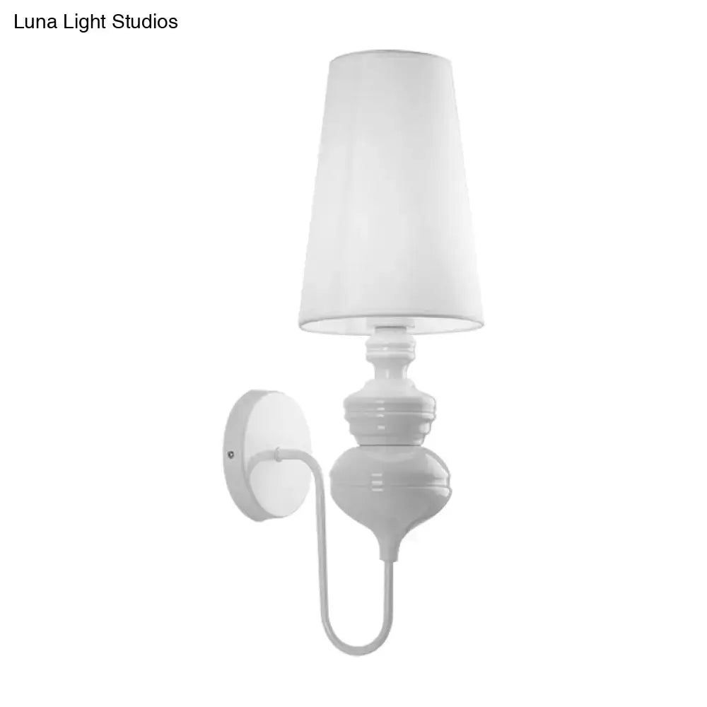 Matte Black Fabric Sconce Four Finish Options