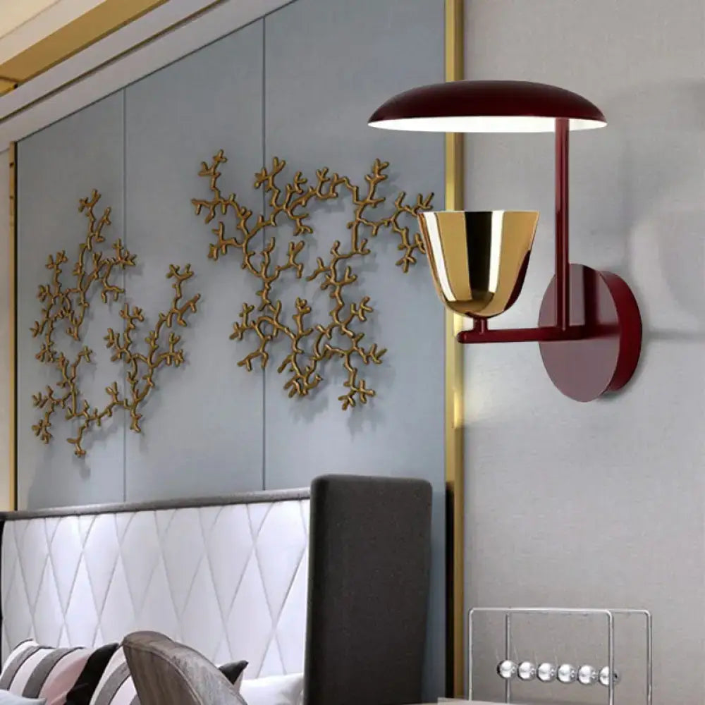 Red Gold Wall Sconce Adjustable Directional