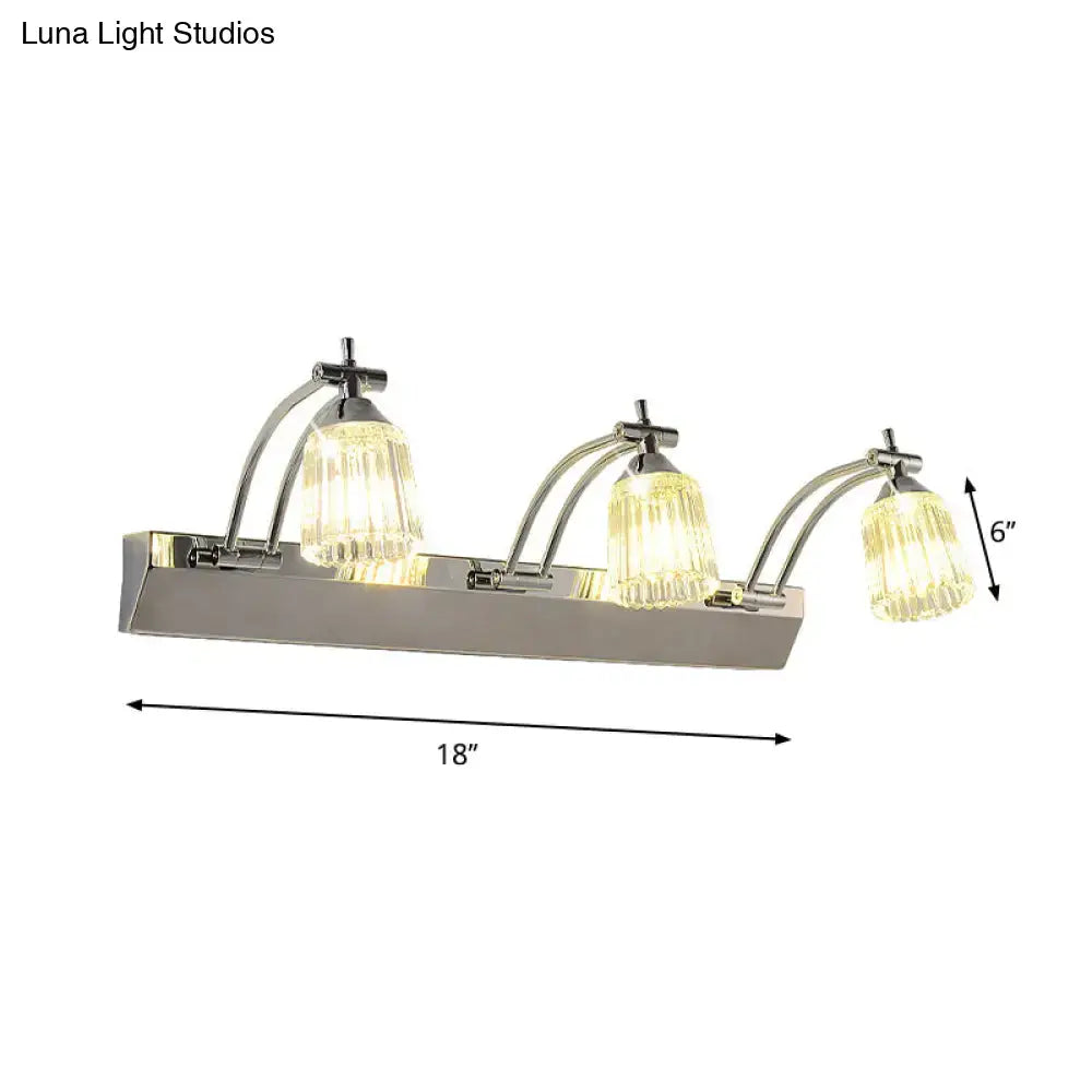 Silver Crystal Vanity Light