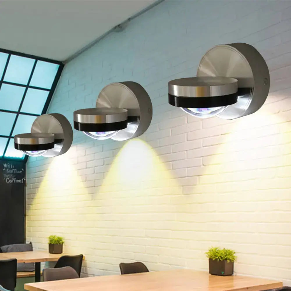 Silver Black LED Wall Lamp